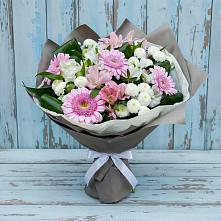 Букет цветов из:  Герберы, Альстромерии и Хризантемы в Тиликтино