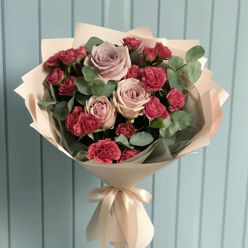 Букет цветов из: Гвоздики и Розы в Тиликтино