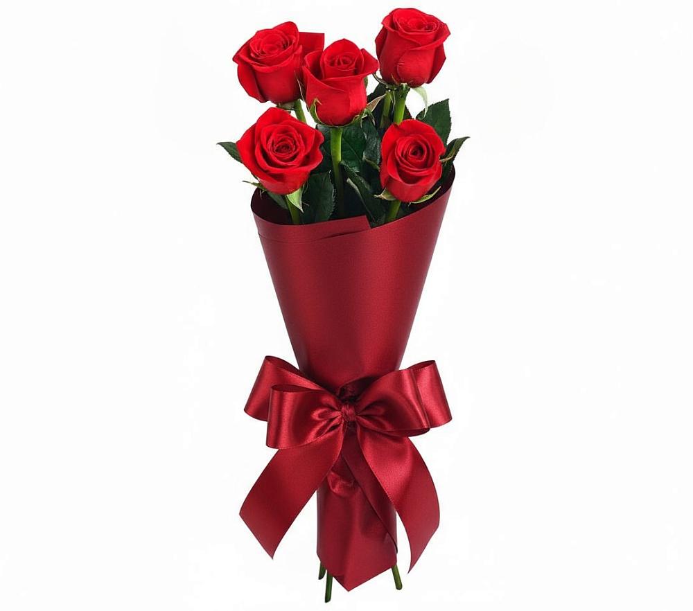 Букет 5 Красных роз Эдлесс Лав в Тиликтино