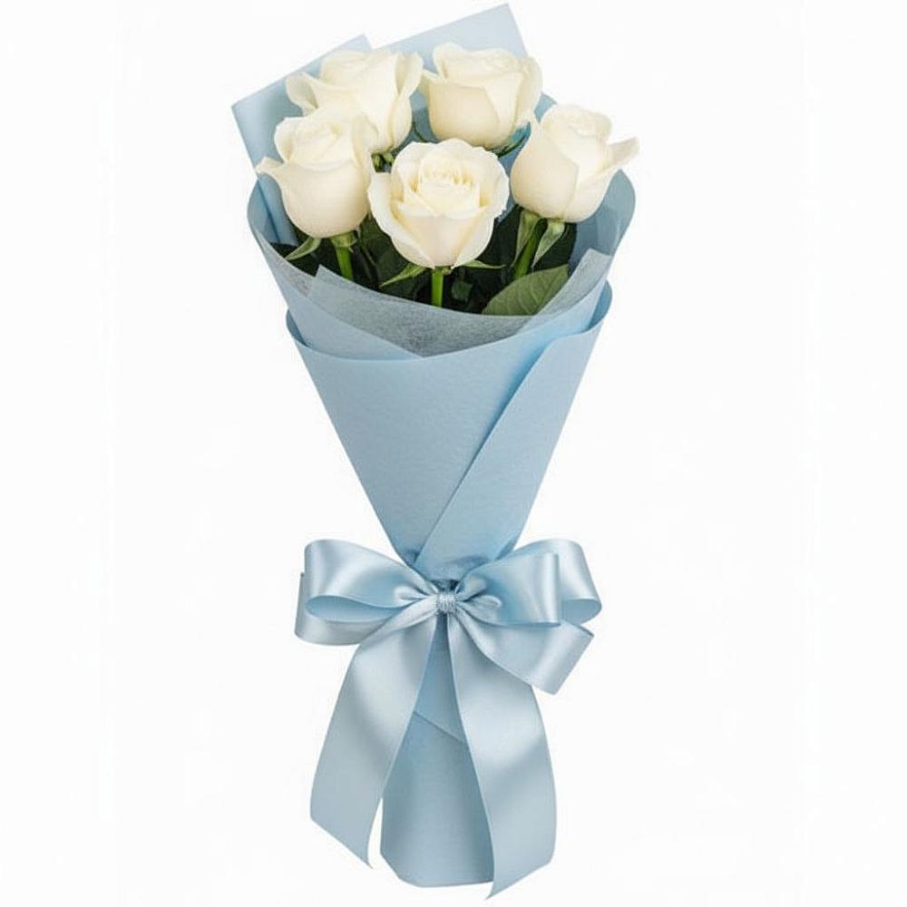 Букет 5 Белых роз Проуд в Тиликтино