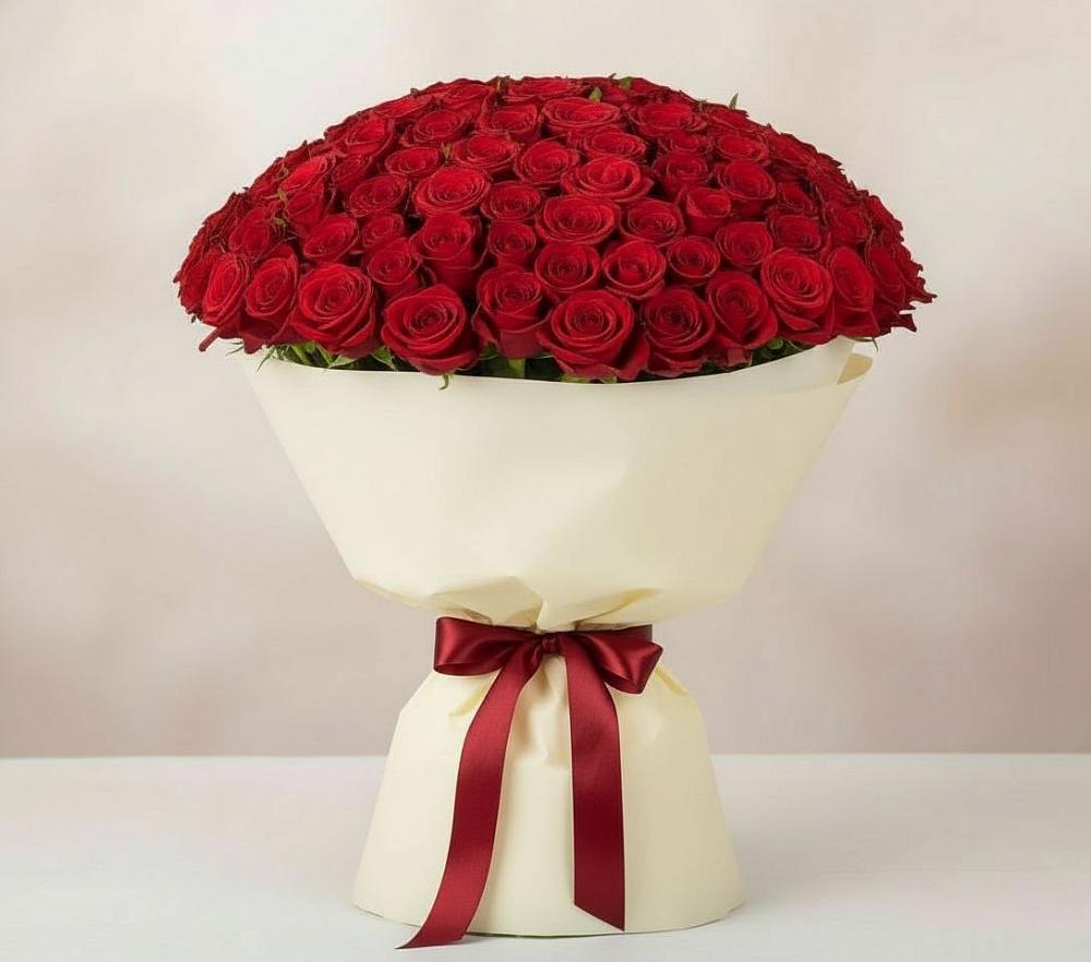 Букет 101 Красная роза Милано в Тиликтино