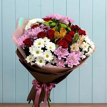 Букет цветов из:  Розы, Хризантемы и Альстромерии в Тиликтино