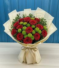 Букет цветов из:  Розы и Хризантемы #REPLACE_PRED# Тиликтино