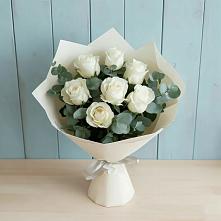 Букет Белые розы в Эвкалипте #REPLACE_PRED# Тиликтино